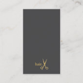 QRコードホワイトグレー金ゴールドミニマルヘア 名刺 (正面)