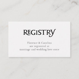 QRコードホワイトシックエレガントシンプルレジストリ エンクロージャーカード