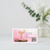 QRコードホワイトバー&ラウンジマルガリタビジネスカード 名刺 (スタンド正面)