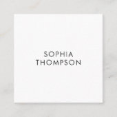 QRコードホワイトミニマリストのソーシャルメディアアイコン スクエア名刺 (正面)