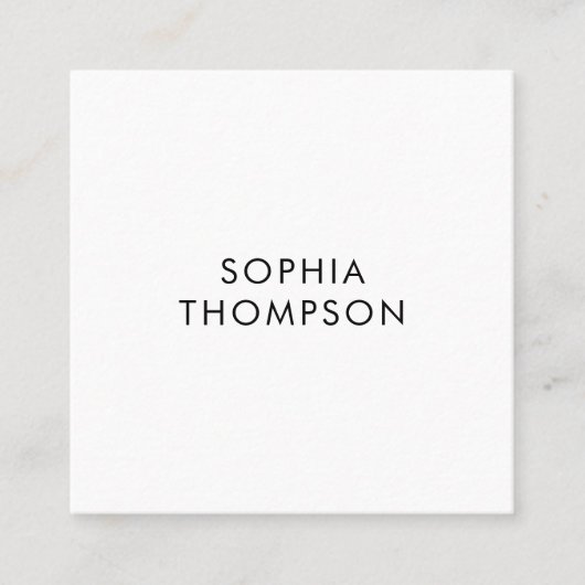 QRコードホワイトミニマリストのソーシャルメディアアイコン スクエア名刺 (正面)