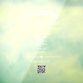 QRコードホワイト付きビジネスへようこそ営業時間 ウィンドウサイン (シート3)