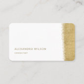 QRコードホワイト金ゴールドブラシエレガントプロフェッショナル 名刺 (正面)