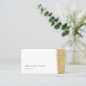 QRコードホワイト金ゴールドブラシエレガントプロフェッショナル 名刺 (スタンド正面)