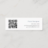 QRコードボタニカルサンフラワーフォトフローラデザイナー スキニー名刺 (裏面)