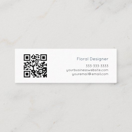 QRコードボタニカルサンフラワーフォトフローラデザイナー スキニー名刺 (裏面)