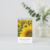 QRコードボタニカルサンフラワーフォトフローラデザイナー 名刺 (スタンド正面)