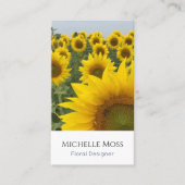 QRコードボタニカルサンフラワーフォトフローラデザイナー 名刺 (正面)