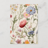 qrコードボホワイルドフラワーボタニカル結婚ズ エンクロージャーカード (裏面)