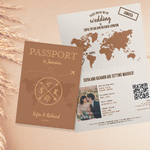 QRコードボホ結婚の旅行先パスポートマップインベイ 招待状