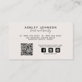 QRコードボモダンタニカル赤面とブラック 名刺 (裏面)