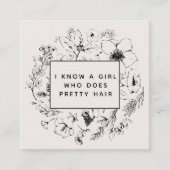 QRコードボモダンタニカル赤面ブラック紹介カード スクエア名刺 (正面)