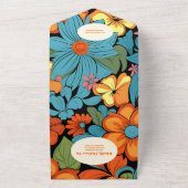 QRコードボーホセブンレトロフローラ結婚 オールインワン招待状 (外側)