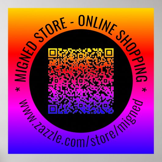 QRコードポスターの例とカスタム文字 ポスター (正面)