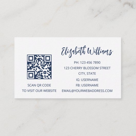 QRコードマウンテンクリスタルジェムストーン 名刺 (裏面)