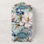 QRコードマグノリア赤面ピンクフローラ オールインワン招待状 (外側)