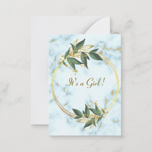 QRコードマーブル金ゴールドベビーガールシャワー招待状 ノートカード (裏面)