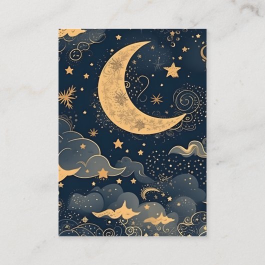 qrコードミッドナイトブルー金ゴールドシレ結婚ンツ エンクロージャーカード (裏面)