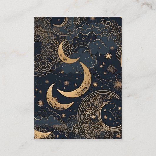 qrコードミッドナイトブルー金ゴールドシレ結婚ンツ エンクロージャーカード (裏面)