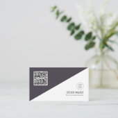 QRコードミニマモダンリストクリーンビジ企業のネス 名刺 (スタンド正面)