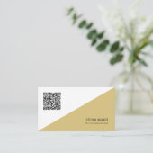 QRコードミニマモダンリストクリーンプロフェッショナルバス 名刺 (スタンド正面)