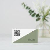 QRコードミニマモダンリストクリーンプロフェッショナルバス 名刺 (スタンド正面)