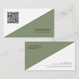 QRコードミニマモダンリストクリーンプロフェッショナルバス 名刺