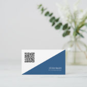 QRコードミニマモダンリストクリーンプロフェッショナルバス 名刺 (スタンド正面)