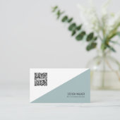 QRコードミニマモダンリストクリーンプロフェッショナルバス 名刺 (スタンド正面)