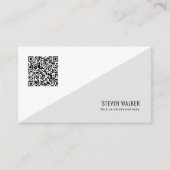 QRコードミニマモダンリストクリーンプロフェッショナルバス 名刺 (正面)