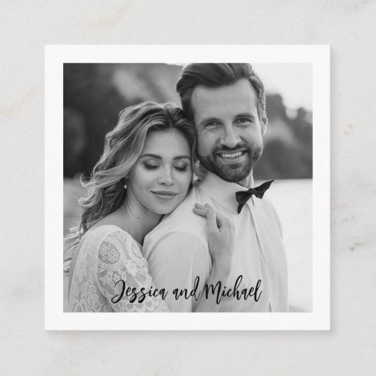 💍QRコードミニマリストエレガントな結婚式のウェブサイト エンクロージャーカード (裏面)