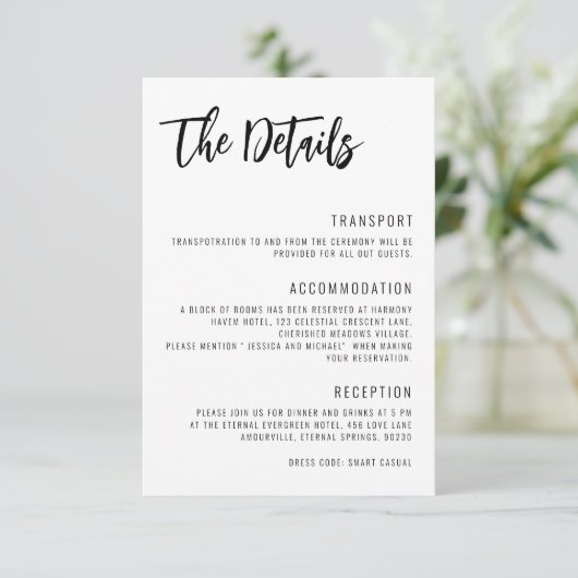 💍QRコードミニマリストエレガントな結婚式 エンクロージャーカード (スタンド正面)