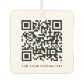 QRコードミニマリストクリーンシンプル文字 カーエアーフレッシュナー (正面)