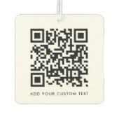 QRコードミニマリストクリーンシンプル文字 カーエアーフレッシュナー (裏面)