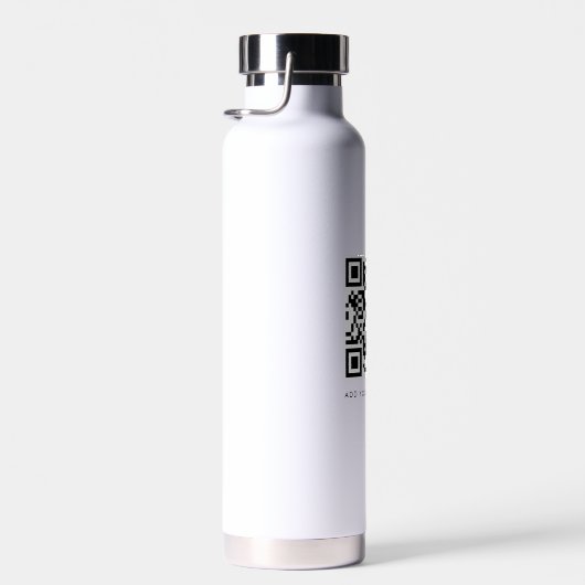 QRコードミニマリストクリーンシンプル白カスタム文字 ウォーターボトル (右面)