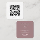  QRコードミニマリストソーシャルメディアシンプルスクエアバス スクエア名刺 (正面/裏面)