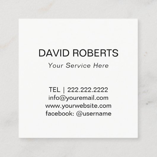 QRコードミニマリストソーシャルメディアモダン スクエア名刺 (裏面)