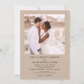 QRコードミニマリストテラコッタ結婚の写真 招待状 (裏面)