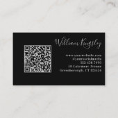 QRコードミニマリストモノグラムブラックシルバーグレー 名刺 (裏面)