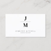 QRコードミニマリストモノグラムプロフェッショナル 名刺 (正面)