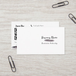 QRコードミニマリスト水彩黒名刺 名刺