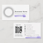 QRコードミニマリスト水彩Lilaz名刺 名刺 (正面/裏面)