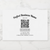 QRコードミニマリスト白黒シンプル澄ん フードラベル (シングルラベル)