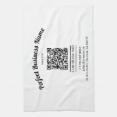 QRコードミニマリスト白黒シンプル キッチンタオル (縦)