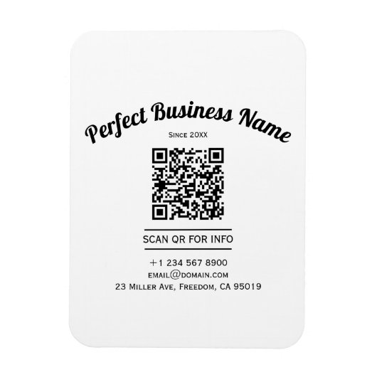 QRコードミニマリスト白黒シンプル マグネット (縦)