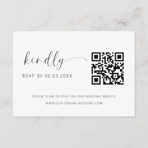 QRコードミニマリストRSVPの結婚ウェブサイト エンクロージャーカード