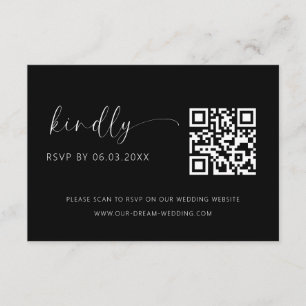 QRコードミニマリストRSVPの結婚ウェブサイト エンクロージャーカード