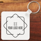 QRコードミニマルシンプルラリスト白カスタム文字ロゴ キーホルダー (裏面)