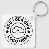 QRコードミニマルシンプルラリスト白カスタム文字ロゴ キーホルダー (裏面)