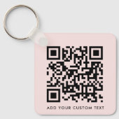 QRコードミニマルシンプルリスト赤面ピンクカスタム文字 キーホルダー (正面)